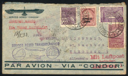 Cover Flown Via ZEPPELIN, Sent From Rio To Germany On 11/MAY/1933 Franked With 11,200Rs., Friedrichshafen Transit... - Lettres & Documents