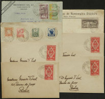 7 Covers Franked With Commemorative Stamps, Used Between 1933 And 1936, Some Very Scarce And Of High Market Value,... - Briefe U. Dokumente