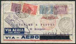 Cover Sent Via ZEPPELIN From Bahia To London On 7/AP/1932, VF Quality! - Briefe U. Dokumente