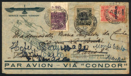 ZEPPELIN: Airmail Cover Sent From Rio To Paris On 6/AP/1932 And Forwarded To MONACO, On Back Transit Marks Of... - Covers & Documents