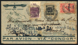 ZEPPELIN: Airmail Cover Sent From Rio To Paris On 6/AP/1932 And Forwarded To MONACO, On Back Transit Marks Of... - Lettres & Documents