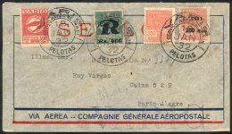 Cover Franked By Sc.1CLF3 (value US$600 Used) + Other Stamps, Sent By Airmail From Pelotas To Porto Alegre On... - Lettres & Documents