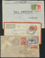 3 Airmail Covers Flown Between 1932 And 1934, Nice Postages And Interesting Postmarks! - Briefe U. Dokumente