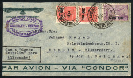 Cover Flown Via ZEPPELIN, Sent From Sao Paulo To Berlin On 21/OC/1931, With Friedrichshafen Transit Backstamp, Very... - Covers & Documents