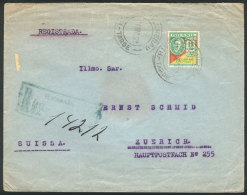 Registered Cover Sent From Blumenau To Switzerland On 1/AU/1931, Franking By RHM.C-37 ALONE, VF Quality, Rare! - Briefe U. Dokumente