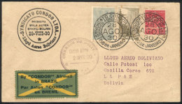 28/AU/1930 First Flight Of CONDOR - L.A.B. Between Rio De Janeiro And La Paz (Bolivia), VF Quality! - Lettres & Documents