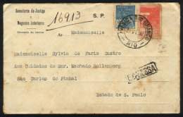 Express Cover Sent From Rio (cancelled AVENIDA RIO BRANCO - RIO) To Sao Carlos (arrival Backstamp) On 21/JUN/1930,... - Lettres & Documents