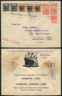 Cover With Nice Impression On Back Of The Hamburg-Amerika Linie, Sent By Airmail From Sao Paulo To USA On... - Covers & Documents