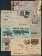 5 Covers Sent By Airmail Between 1930 And 1943, With Good Postages And Postal Markings! - Briefe U. Dokumente
