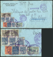 Express Cover Sent Via Condor From Rio De Janeiro To Porto Alegre On 6/MAR/1928, With Spectacular Postage Of... - Briefe U. Dokumente