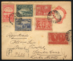 Registered Cover Used In Santa Cruz On 5/OC/1923, Very Attractive Postage Of Commemorative Stamps! - Covers & Documents