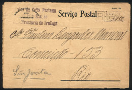 Circa 1920, Official Cover Of Servico Postal Posted Stampless By Registered Mail In Rio, Interesting! - Briefe U. Dokumente