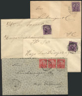 4 Covers Used In 1914, Interesting Postages, VF Quality! - Lettres & Documents