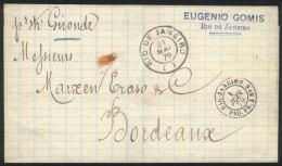 Folded Cover Sent From Rio De Janeiro To Bordeaux On 31/MAY/1879 By French Mail (steamer Gironde), VF Quality! - Lettres & Documents