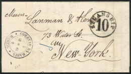 Entire Letter Sent From BAHIA To New York On 2/FE/1868, With Despatch Datestamp In Double Circle And Receiving Due... - Lettres & Documents