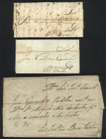 5 Entire Letters + 1 Folded Cover + 1 Manuscript Of 1796 To 1831, Interesting Group, Most Of Very Fine Quality! - Prephilately