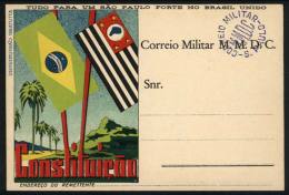 Constitutionalist Campaign Of Sao Paulo And Mato Grosso: RHM.BPR-9, Unused Postal Card, Very Fine Quality! - Entiers Postaux
