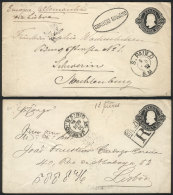 RHM.EN-3, 2 Stationery Envelopes (WITH Watermark) Used In 1886 And 1889, VF Quality! - Entiers Postaux