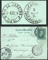 RHM.CB-10, Lettercard Sent To Germany On 2/AU/1894, VF Quality, Interesting Cancels! - Entiers Postaux