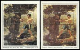 RHM.B-48, 2 Souvenir Sheets In DIFFERENT SHADES, VF Quality! - Blocs-feuillets