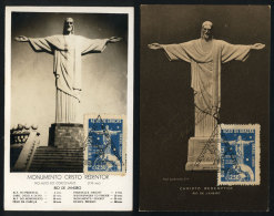 2 Maximum Cards Of 1959: Christ The Redeemer In Rio De Janeiro, VF! - Maximumkarten