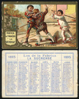 Pocket Calendar Of 1895 With Advertising For Tobacco Factory "LA SUCRENSE", Nice Illustration, Fine Quality - Autres & Non Classés