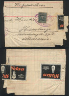 Wrapper For Printed Matter Franked With 5c., With Interesting Violet Postmark Of La Paz, Sent To Hamburg On... - Bolivie