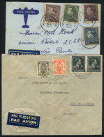 2 Airmail Covers Sent To Brazil In 1938 And 1948, Low Start! - Autres & Non Classés