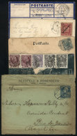 4 Postcards + Stationery Envelope Used Between 1902 And 1917, Some With Defects, Very Interesting Group, Low Start! - Lettres & Documents