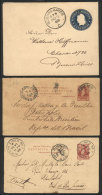 3 Postal Stationeries Sent To Brazil Between 1896 And 1900, Including A 6c. Double Postal Card (with Reply... - Brieven En Documenten