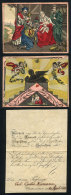 Beautiful Baptism Card And Very Colorful Illustrated Envelope, Small Size, Year 1831! - Andere & Zonder Classificatie