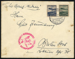 Cover Flown On The Hindenburg In The Special Olympic Flight, Sent From Frankfurt To Berlin On 1/AU/1936. With Some... - Storia Postale