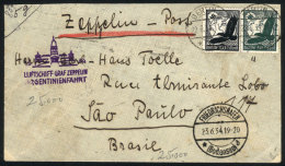 Cover Flown Via ZEPPELIN, From Berlin To Sao Paulo (Brazil) On 22/JUN/1934, Franked With 1.50Mk., With... - Briefe U. Dokumente