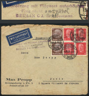 Airmail Cover Sent From Königsberg To Paris On 19/DE/1933, Interesting Violet Postal Mark On Front! - Briefe U. Dokumente