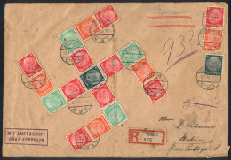 Registered Cover Sent Via ZEPPELIN From Berlin To Bahia (Brazil) On 2/SE/1933, Franked With 1.90Mk. Made Up Of 17... - Cartas & Documentos