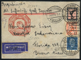 Cover Flown Via ZEPPELIN, From Berlin To Buenos Aires On 24/OC/1932, Franked With 1.75Mk., With Friedrichshafen... - Cartas & Documentos