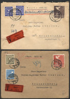 2 Covers With Declared Value Used In 1947 With Interesting Postages, VF Quality! - Sonstige & Ohne Zuordnung