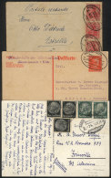 4 Covers Or Cards Used Between 1921 And 1937, With RAILWAY PO Cancels, Very Nice! - Autres & Non Classés