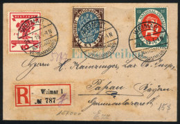 Registered Cover Sent From Weimar To Papau On 24/JUL/1919, Nice Postage And Special "National Versamlung" Postmark. - Briefe U. Dokumente