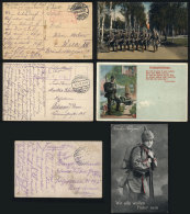 3 Postcards Sent By Soldiers With Military Free Franks, Between 1915 And 1917, Very Nice! - Storia Postale