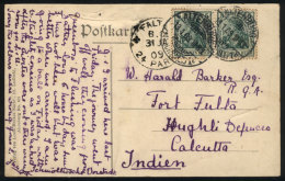 Postcard Sent From Altenburg To FALTA (British India) On 13/JA/1909, With Arrival Mark Of 31/JA (only After 18... - Brieven En Documenten