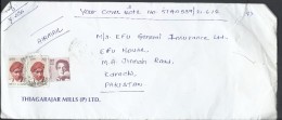 India Airmail 2009 CV Rehman Postal History Cover Sent To Pakistan. - Cartas