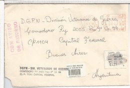 ARGENTINA CORREO OFICIAL NAVAL PARANA A DIVISION DE VETERANOS DE GUERRA - Dienstmarken