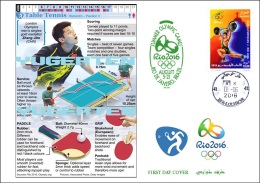 ALGERIE ALGERIA FDC JO Rio 2016  Olympic Olympics Table Tennis Ping Pong - Zomer 2016: Rio De Janeiro