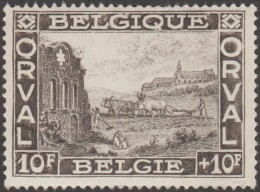 Belgique 1928 Y&T / COB 266. Abbaye D´Orval, 10 F. Moines Agriculteurs. Charrue, Vaches. Neuf Sans Charnière, MNH - Agriculture