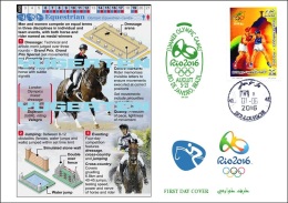 ALGERIE ALGERIA 2016 - FDC Olympic Games Rio 2016 Equestrian Olympische Spiele Olímpicos Olympics Hippisme - Sommer 2016: Rio De Janeiro