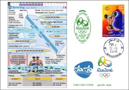 ALGERIE ALGERIA 2016 - FDC Olympic Games Rio 2016 Rowing Olympische Spiele Olímpicos Olympics Remo Rudern - Eté 2016: Rio De Janeiro