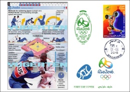 ALGERIE ALGERIA 2016 - FDC Olympic Games Rio 2016 Judo Olympische Spiele Olímpicos Olympics - Eté 2016: Rio De Janeiro