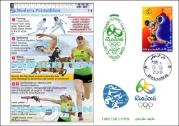 ALGERIE ALGERIA 2016 - FDC Olympic Games Rio 2016 Modern Pentathlon Olympische Olímpicos Olympics Fencing Shooting - Summer 2016: Rio De Janeiro