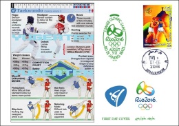 ALGERIE ALGERIA 2016 - FDC Olympic Games Rio 2016 Taekwondo Olympische Spiele Olímpicos Olympics - Sommer 2016: Rio De Janeiro